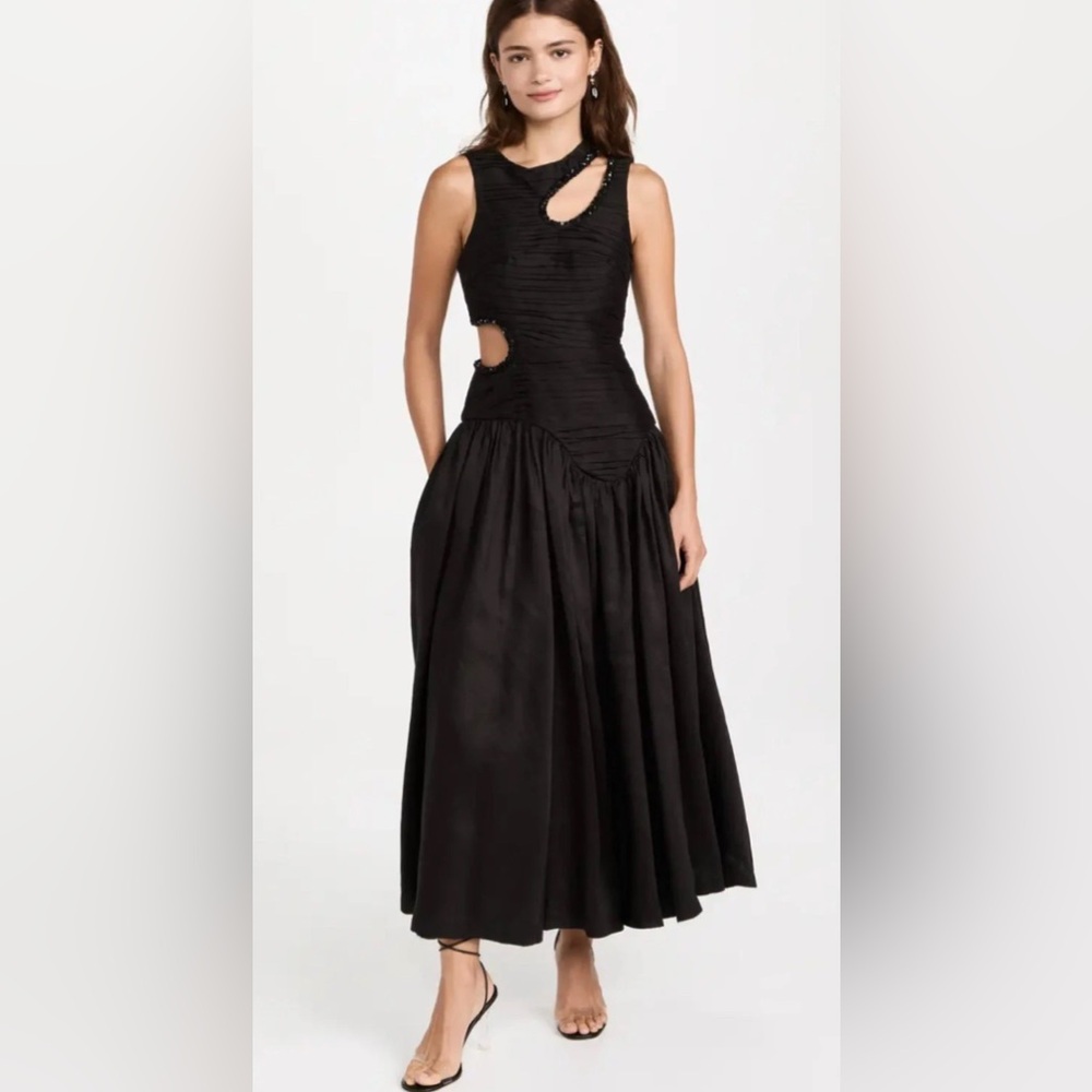 AJE Jolie Abstract Cut Out Midi Dress